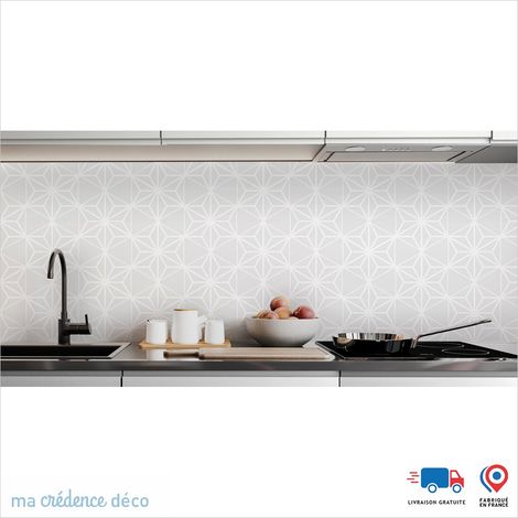 Crédence : Étoiles 3 - Couleur Blanc pur - Alu composite - 60 - 120 (1/3)