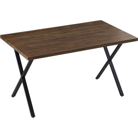Dining Table, 140cm Industrial Rectangle Kitchen Table with Metal legs, Brown (1/4)