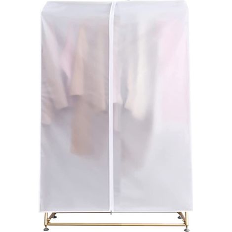 Housse de cintre pour vêtements, grande capacité, anti-poussière et anti-insectes, housse de rangement pour vêtements, translucide, largeur 90 cm (1/5)
