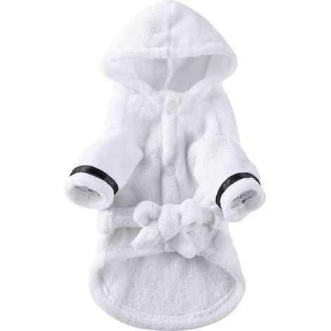 Peignoir pour chien, QttvbTna, Polyester, Blanc, S (1/5)