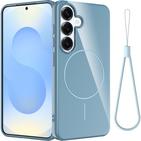 Samsung Galaxy S25 FE Silikon Lite MagSafe Hülle mit Trageschlaufe, Blau (1/5)