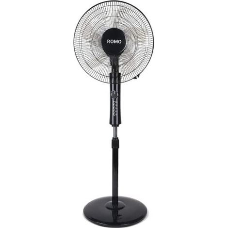 Ventilador de pie 60w con 3 velocidades, color negro