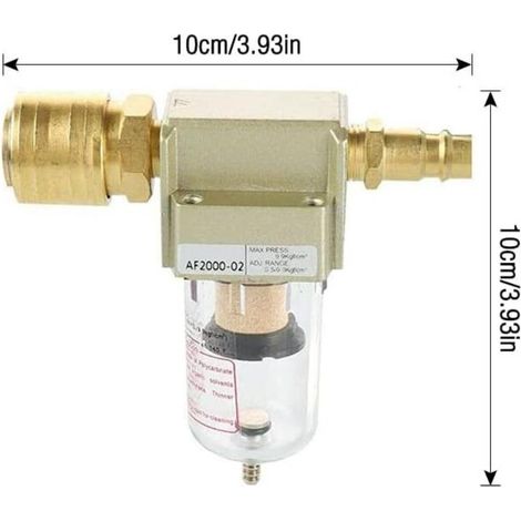Réducteur de pression séparateur d'eau à air comprimé 1/4, filtre à air comprimé, séparateur d'eau d'huile, pour filtres de compresseur (1/4)