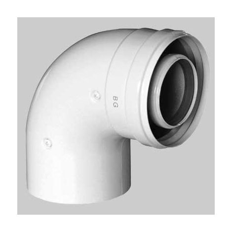 CURVA COASSIALE PER SCALDINO BAXI 90° - Dm 60/100