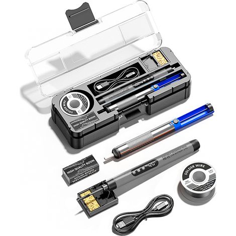Fer à souder électrique portable USB multifonctionnel et intelligent avec réglage de la température de 260 à 420 °C pour la réparation et l'entretien. (1/5)