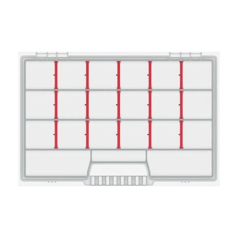 Caja de Herramientas, NORT, modelo con separadores ajustables, ideal para almacenamiento de piezas pequeñas, tapa transparente, cierres duraderos, asa ergonómica