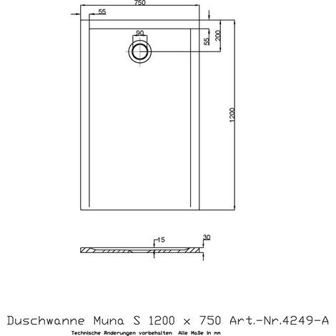 Ricevitore Doccia Hoesch Muna S 1200X750X30Mm Bianco