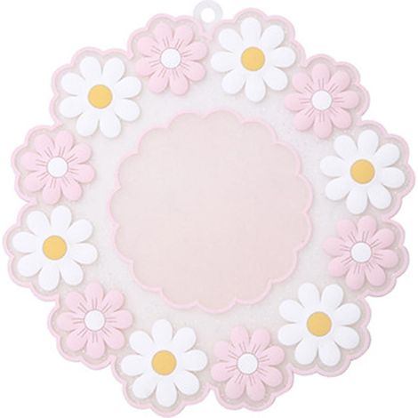 Dessous-de-plat Fleur PVC Motif Texturé 20x20cm Bleu Isolation Antidérapant Paquet 1 (1/5)