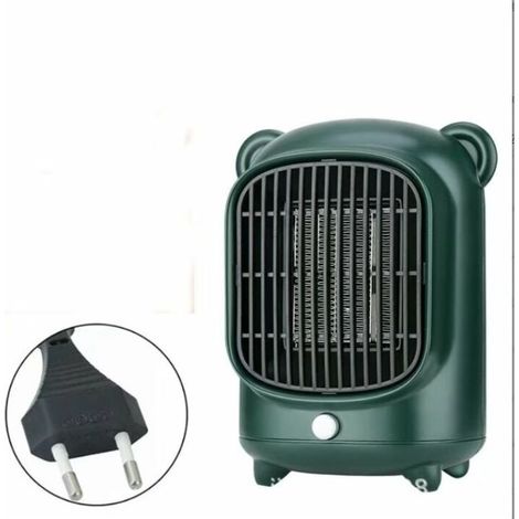 Radiateur soufflant céramique rapide avec thermostat, minuterie et oscillation – Vert, moteur DC sans balais, pour salle de bains et chambre (1/5)
