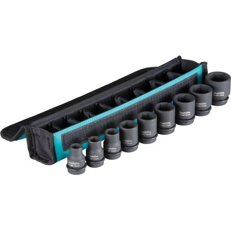 Makita B-69749 Set 9 Bussole 10/11/13/17/19/21/22/24/27mm 1/2" Custodia