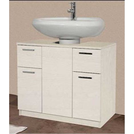 Mobile Copricolonna GAIA - Dim 70x62x46 cm - 2 Ante e 2 Cassetti - Maniglie in Metallo