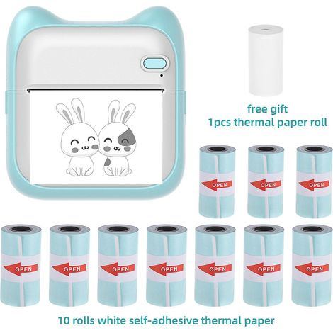 Mini-Taschenfotodrucker, tragbarer Thermodrucker, 203 dpi, kabellose Bluetooth-Verbindung für Pictur-BL-4- (1/5)