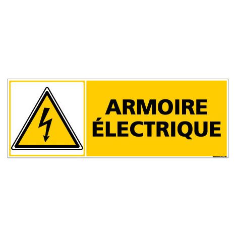 Panneau de Signalisation ARMOIRE ELECTRIQUE (C1012) - Aluminium 2 mm - 980 x 350 mm