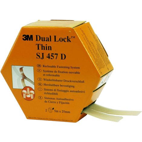 3M SJ 457D Dual Lock Nastro a strappo da incollare A fungo (L x L) 5000 mm x 25 mm Translucido 5 m (1/5)