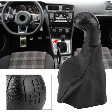 Funda protectora para pomo de palanca de cambios de 5 velocidades, ABS y cuero, compatible con Mercedes Vito W638 1996-1999. (1/5)
