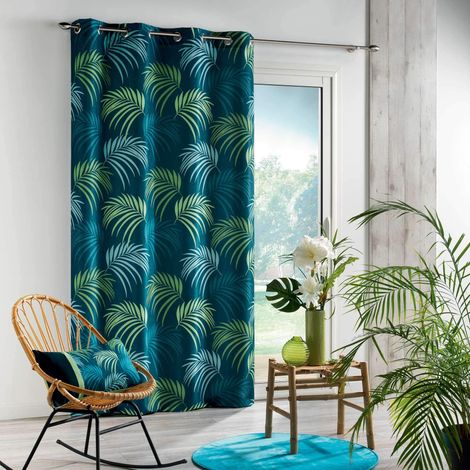 Douceur d'Intérieur 1 tenda con occhielli, blu vegetale, 140 x 260 cm (1/4)