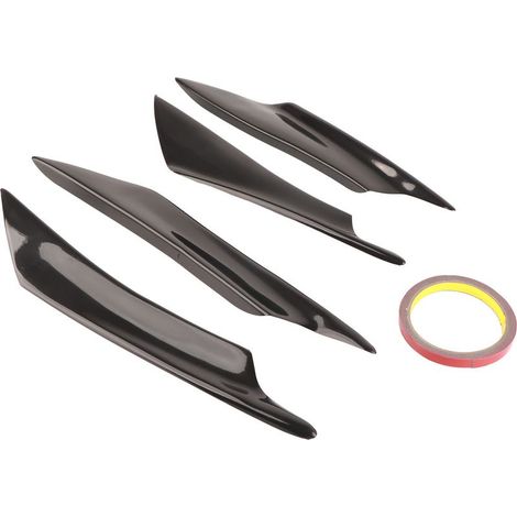4 ailerons de pare-chocs avant universels noirs pour carrosserie automobile (1/5)