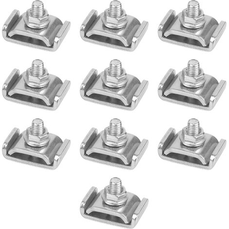 Pince Pour Clôture - Fixation Pour Treillis Sur Poteau 4 x 6 cm - En Plastique - Anthracite - Lot De 10 (1/5)