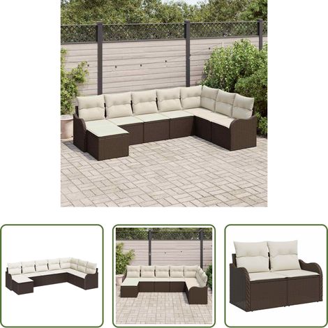 Poly-Rattan - Gartensofa-set Braun Poly-Rattan (1/5)