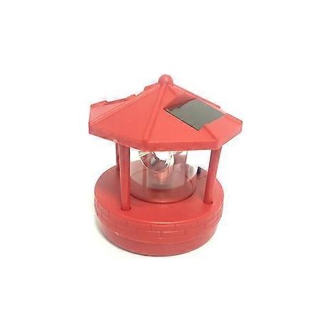 SZTXJ Mittlerer Solar-Leuchtturm – Garten-, Rasen-, Terrassen- und Hofdekoration, drehbarer, wasserdichter LED-Solar-Leuchtturm, rot