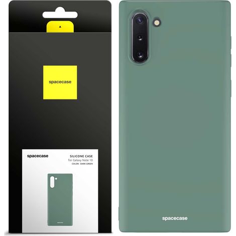 Custodia in silicone Spacecase per Galaxy Note 10, verde scuro (1/5)