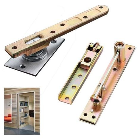 Door Pivot Hinges, Hidden Hinge Hardware for Heavy Duty Wood Doors, Hidden Door Bookcase and Secret Door, Side Mount (1/3)