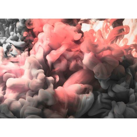 Papier peint panoramique à motif fumée colorée Tapisserie panoramique pour chambre de fille Papier peint panoramique gris et rose (1/4)