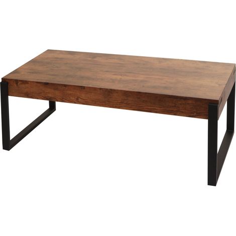 Table basse hwc-l53 table de salon table d'appoint table de canapé métal 43 x 110 x 64 cm chêne sauvage foncé 040008438