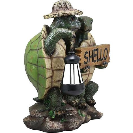 Reiseschildkröte aus Kunstharz, Gartenfigur einer Schildkröte aus Kunstharz, W97-Sunny (1/5)