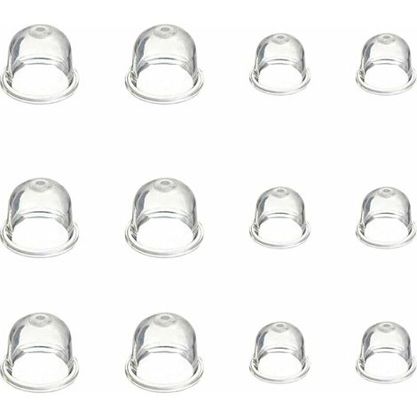 12 Stück weiße Primer-Ballonpumpe, 19 mm und 22 mm, transparenter Vergaser-Ölbecher für Trimmer, Heckenschere, Benzinsäge, Gebläse-Kraftstoff-Primer-Ballon, DOLASO (1/5)