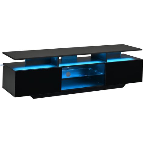 GagaMeuble TV 160 x 40 x 45 cm, LED, 70 pouces, noir (1/5)