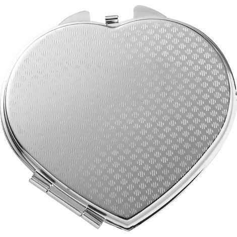 Miroir de maquillage cœur pliable, miroir cosmétique de poche mini portable idéal pour les voyages (1/5)