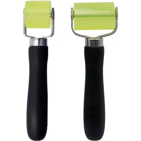 Lot de 2 rouleaux de pressage, rouleau de pression, rouleau de pression, rouleau de pression manuelle, rouleau en caoutchouc, rouleau en silicone pour colle de bordure, rouleau de pressage pour