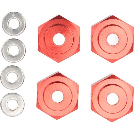 Adaptateur de Roue Hex en Alliage d'Aluminium 4 Pièces pour Modèles RC 1/10 - Rouge Professionnel (1/5)