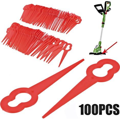 100 pièces PA6 Lames de Rechange en Plastique Tete de debroussailleuse pour BOSCH ART26LI, ART26 Accutrim (1/5)