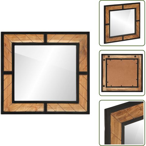 Miroir de salle de bain 60x1x55 cm bois massif d'acacia - Miroir Salle De Bain - Miroir Mural - Meuble Salle De Bain - Acacia - Design Moderne (1/5)