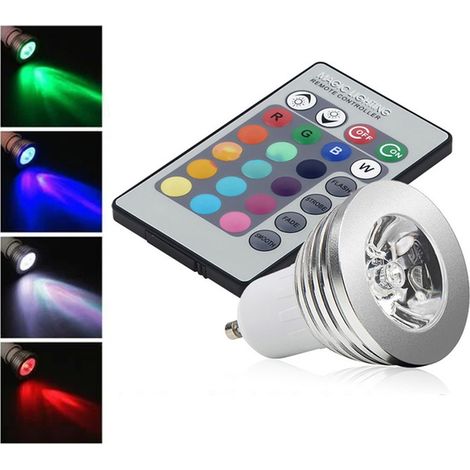 Faretto LED Luce RGB GU10 Lampadina 3W Multicolore Programmabile Telecomando (1/5)