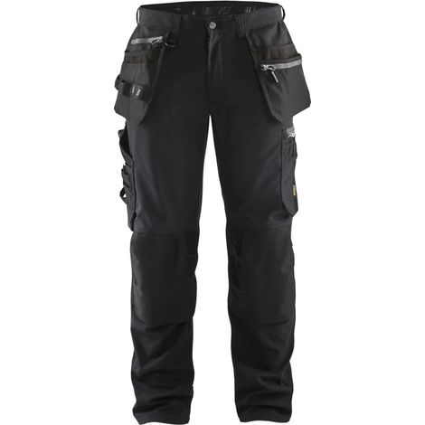 Blaklader Pantalón artesano Softshell negro cómodo (1/2)