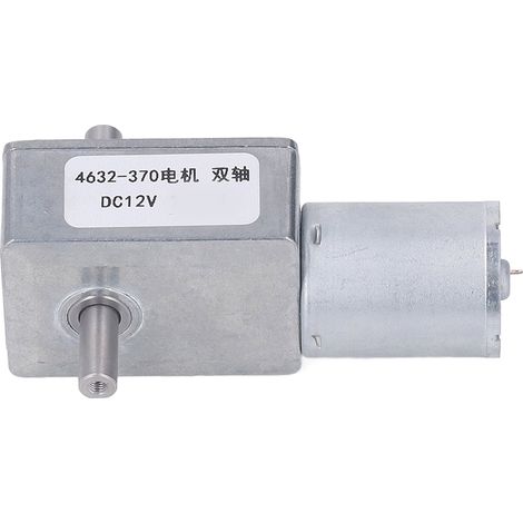 Moteur à engrenages à double arbre autobloquant sens horaire antihoraire alliage d'aluminium bobine laiton réducteur de vitesse DC12V 90 tr/min (1/5)