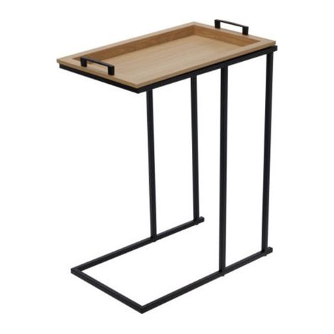 MESA AUXILIAR ESTRUCTURA NEGRA Y MDF