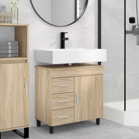 vidaXL Mobiletto da bagno Rovere Sonoma 60 x 35 x 60 cm