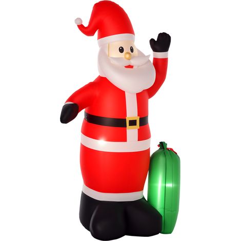 HOMCOM Inflatable 7.5ft Santa Claus Xmas Décor Airblown Yard LED w/ Gift Bag (1/5)