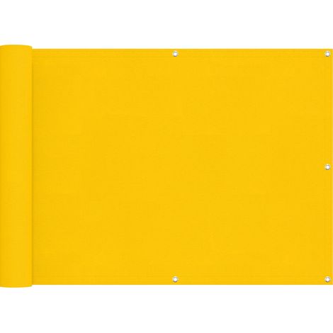 Balcony Screen Yellow 75 x 200 cm PU coated oxford alu vidaXL
