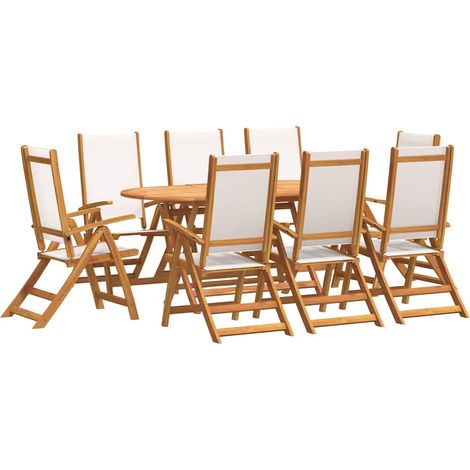 Maison Exclusive - 9-tlg. Garten-Essgruppe Massivholz Akazie und