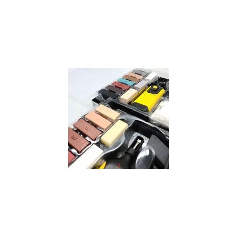 Kit de réparation de carrelage Kit de réparation de pierre avec 13 blocs de cire, remplissage de crevasses de carrelage et réparation de peinture pour carrelage (1/2)