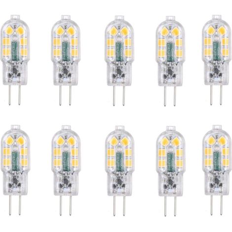 G4 2W LED-Werbelampe, entspricht 20W Halogenlampen, Kaltweiß 6000K, 200lm, 12 SMD-LEDs, 12V AC/DC – 10er-Packung