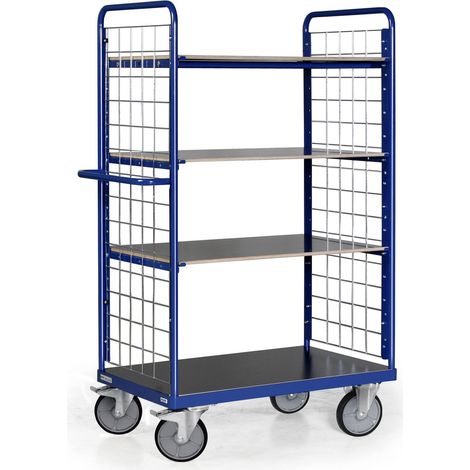 Bako Logistiksysteme Etagenwagen F600 mit 5 Ladeflächen und vergitterten Stirnwänden 1800mm hoch 1000x700mm