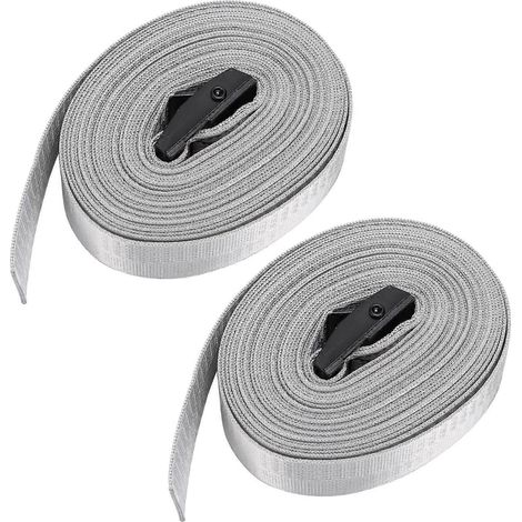 Lot de 2 sangles d'arrimage à cliquet en alliage, réglables et robustes, avec boucle, 3 m / 9,8 pi