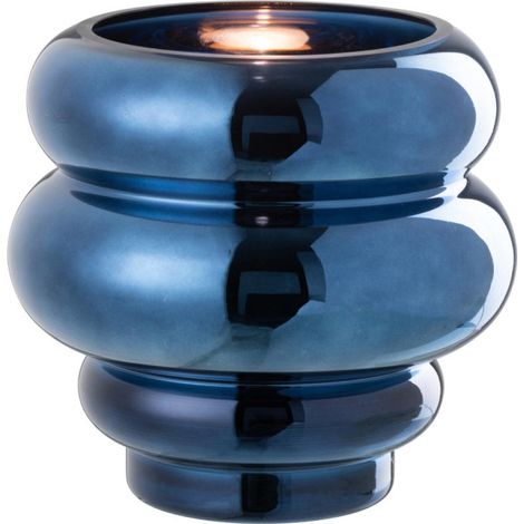 Photophore Design "Cléa" 20cm Bleu (1/2)