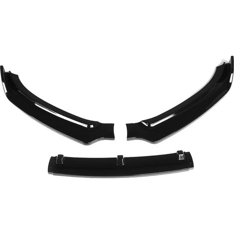 Spoiler anteriore per paraurti, in resistente materiale ABS, installazione diretta, nero lucido. (1/5)